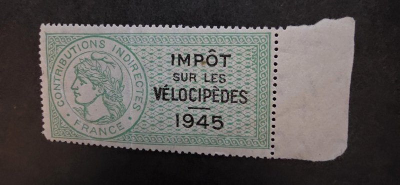 France 1945 Tax Revenue  impot sur les velociped Stamp Mint Unused MNH OG T16765