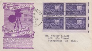 1944 Motion Pictures  (Scott 926) Anderson B4 TA FDC