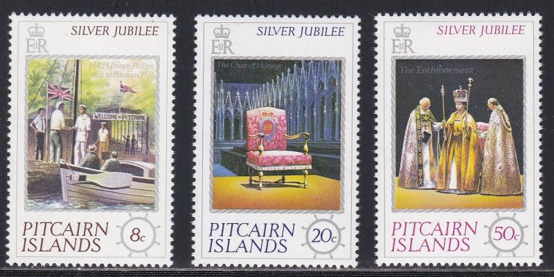 Pitcairn Islands # 160-162, Queen Elizabeths Reign 25th Anniversary NH, 1/2 Cat.