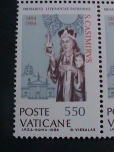 ​VATICAN 1984 SC#731-2 ST. CASIMIR OF LITHUANIA -MNH-BLOCK- SHIP TO WORLD WIDE