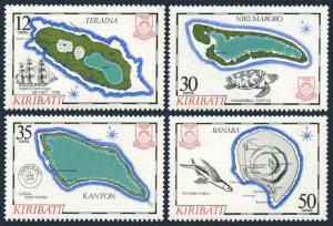 Kiribati 436-439,MNH.Michel 435-438. Islands 1984.Maps,Fish,Turtle.