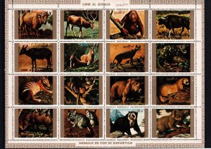 Umm Al Qiwain 1972 - Animals (4)  Mi-1530A-1545A - PERF MNH Complete Sheet