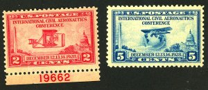 U.S. #649-650 MINT OG LH SET