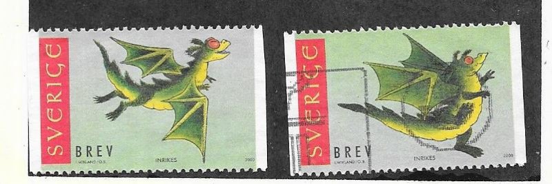 Sweden #2367-2368 Dragons  (U) CV $2.20