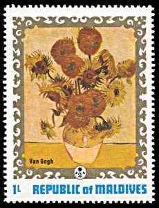 Maldive Islands 420, MNH, Flower Painting by Vincent Van Gogh