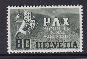 Switzerland   #300  MNH 1945  PAX . End of war in Europe  80c