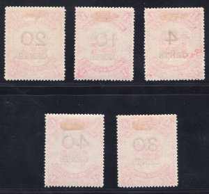 MOMEN: NORTH BORNEO SG #87-91 1895 MINT OG H £180 LOT #67226*