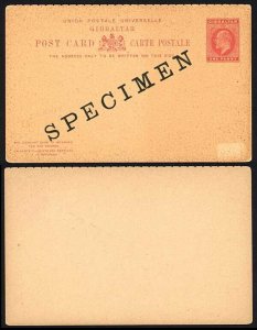 Gibraltar KEVII 1d front of a reply card opt Specimen