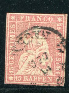 Switzerland  #22  used  F-VF - Lakeshore Philatelics