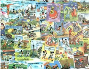 Disney Stamps Outstanding Collection of 300 Stamps - All Mint, All Different!!