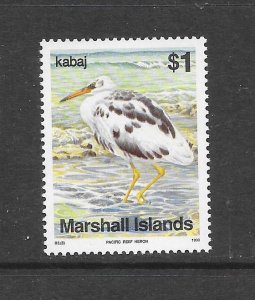 BIRDS - MARSHALL  ISLANDS #365 REEF HERON MNH