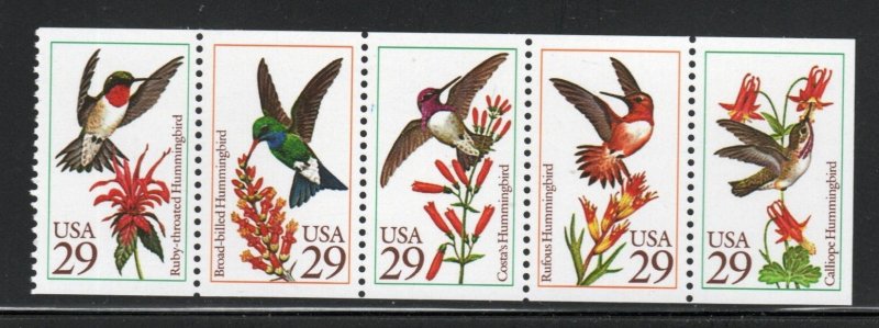 ALLY'S STAMPS US Scott #2646a 29c Hummingbirds - B/P [5] MNH F/VF [BP-13c]
