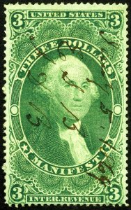 US Stamps # R86c Revenue VF Light Cancel Scott Value $55.00