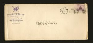 USA SC#729 on PM 1934 Ithaca NY Military Cover Used