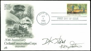 4/5/83 Luray VA Cds, Stamp Designer DAVID K STONE + ?? Signed Cover, #2037 FDC!