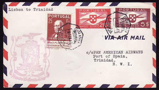 #12761- Portugal 6 Feb 1941-first flight Pan-Am from Lisbon