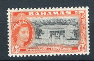 BAHAMAS; 1954 early QEII pictorial issue fine Mint hinged 1/2d. value