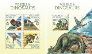 Dinosaurs Fossils Dinosaurier Prehistoric Animals Solomon Islands MNH stamp set