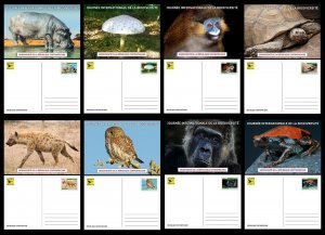 CENTRAL AFRICAN 2023 STATIONERY CARDS -MUSHROOMS MONKEY TURTLES FROGS OWLS HYENA