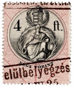 (I.B) Hungary Revenue : Duty Stamp 4ft