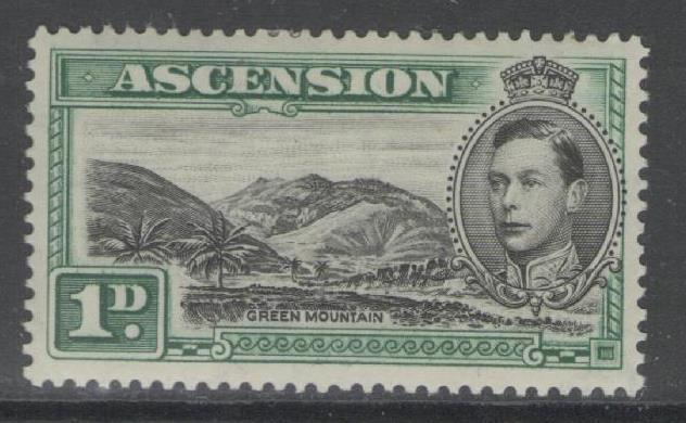 ASCENSION SG39 1938 1d BLACK & GREEN p13½ MTD MINT