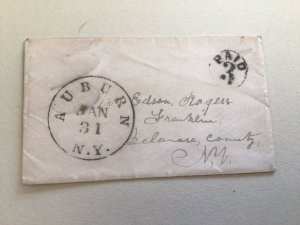 United States Auburn Alabama 1850 to Delaware county New York cover 63011