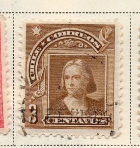 Chile 1908 Early Issue Fine Used 3c. 170811