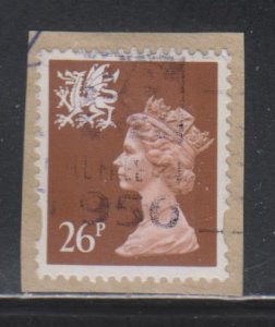 Great Britain,  WALES,  26p Machin (SC# WMMH61) Used