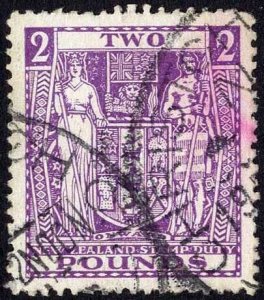 New Zealand 1940-58 SGF206 2 pounds bright purple used cat 55 pounds