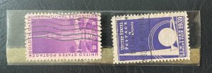 #853 854 1938-1939 Commems  3c World's Fair + Golden Gate Collection Pair