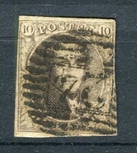 BELGIUM; 1850s classic Leopold Imperf issue used Shade of 10c. value Postmark