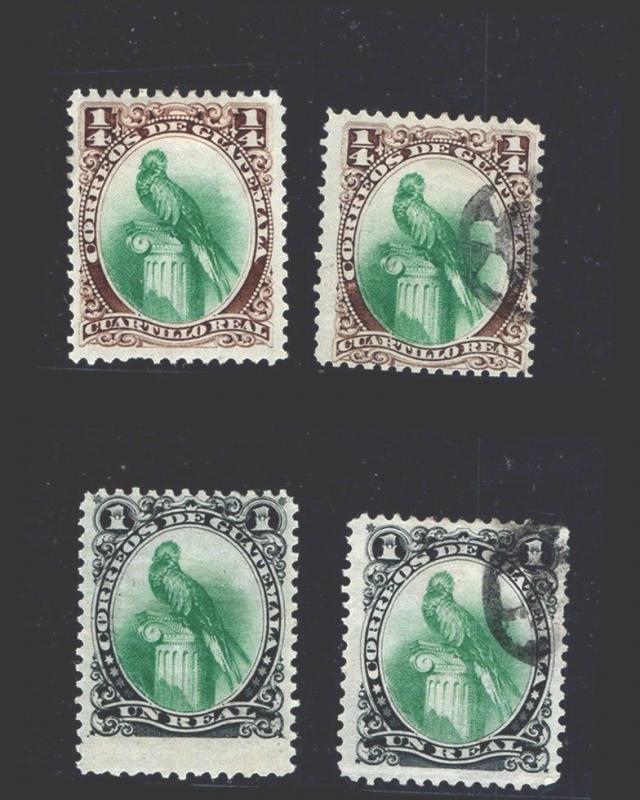 VINTAGE: GUATEMALA 1879 OGLHSHR,USD,BHLH SCOTT# 15-16 $ 40.75 LOT # GUA-1879Z