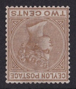 CEYLON 1872 QV 2c wmk Crown CC INVERTED