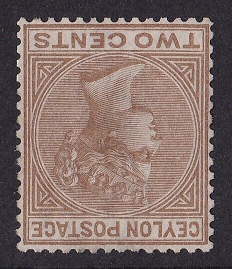 CEYLON 1872 QV 2c wmk Crown CC INVERTED