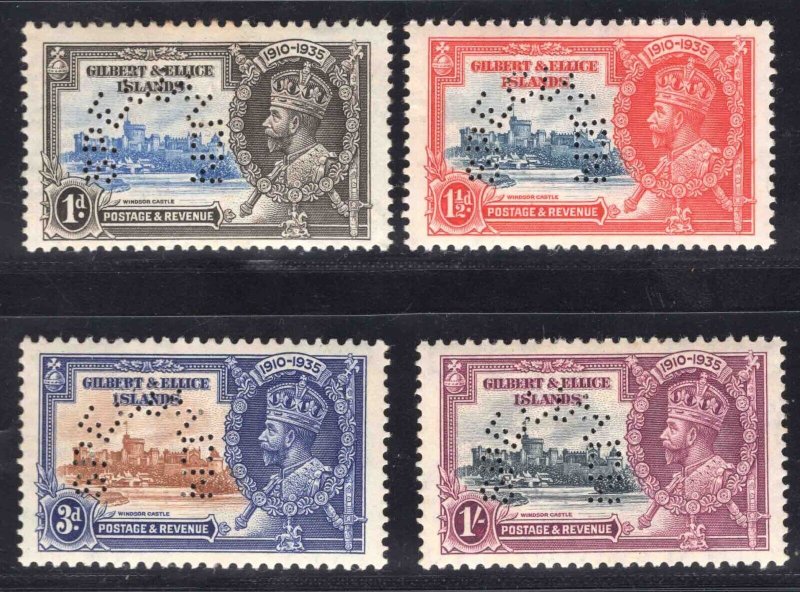 MOMEN: GILBERT & ELLICE SG #36s-39s SPECIMEN 1935 MINT OG H £200 LOT #66513