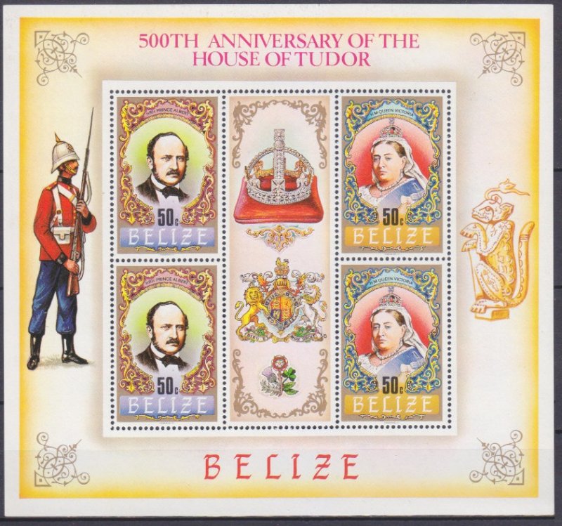 1984 Belize 762-763KL 500th Anniversary of the House of Tudor