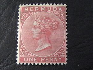 BERMUDA  # 1-MINT/HINGED--SINGLE--ROSE-RED--1865-74