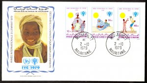 MAURITANIA 1979 International Year of the Child Set Sc 422-424 Cachet FDC