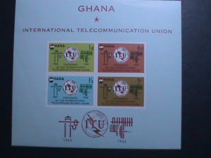 GHANA-1965  SC#170a CENTENARY OF ITU- MNH IMPERF SHEET -VF-LAST ONE RARE