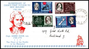 New Zealand 431-434 Captain Cook Pen FDC