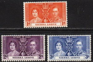 Sierra Leone Sc #170-172 Mint Hinged