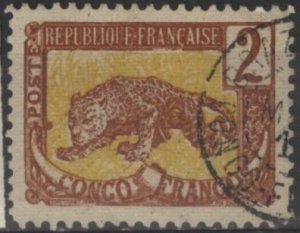 French Congo 35 (used) 1c leopard, brn vio & gray lilac (1900)