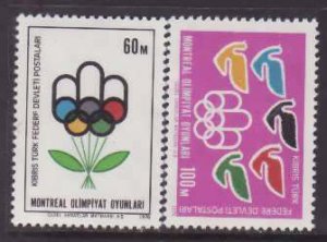 Turkey-Northern Cyprus-Sc#37-8- id9-unused NH set-Sports-Montreal Olympics-1976-