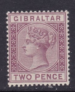 Gibraltar Scott 12, 1886 QV 2d, fine/very fine, MLH Scott $35