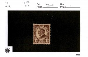 United States Postage Stamp, #582 Mint NH, 1923 Harding (AC)