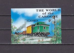 Gambia, Scott cat. 1119. Green Wooden Caboose s/sheet. ^