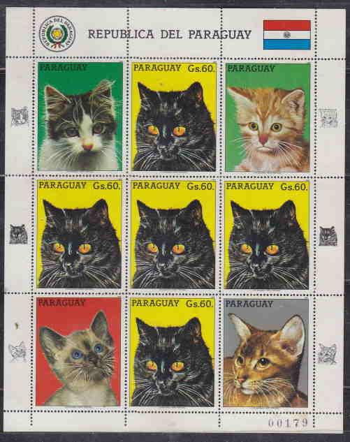 PARAGUAY CATS SHEETLET MNH AAD8419