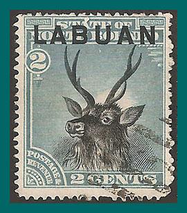 Labuan 1894 Sambar Stag, p15, cancelled  #50,SG63