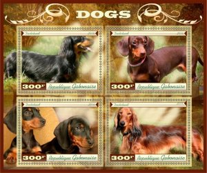 Stamps. Fauna Domestic DOGS  1+1 sheets perforated 2016 year Gabon