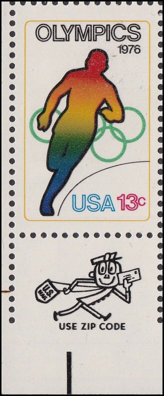 US 1697 Olympic Games Running 13c zip single LL MNH 1976